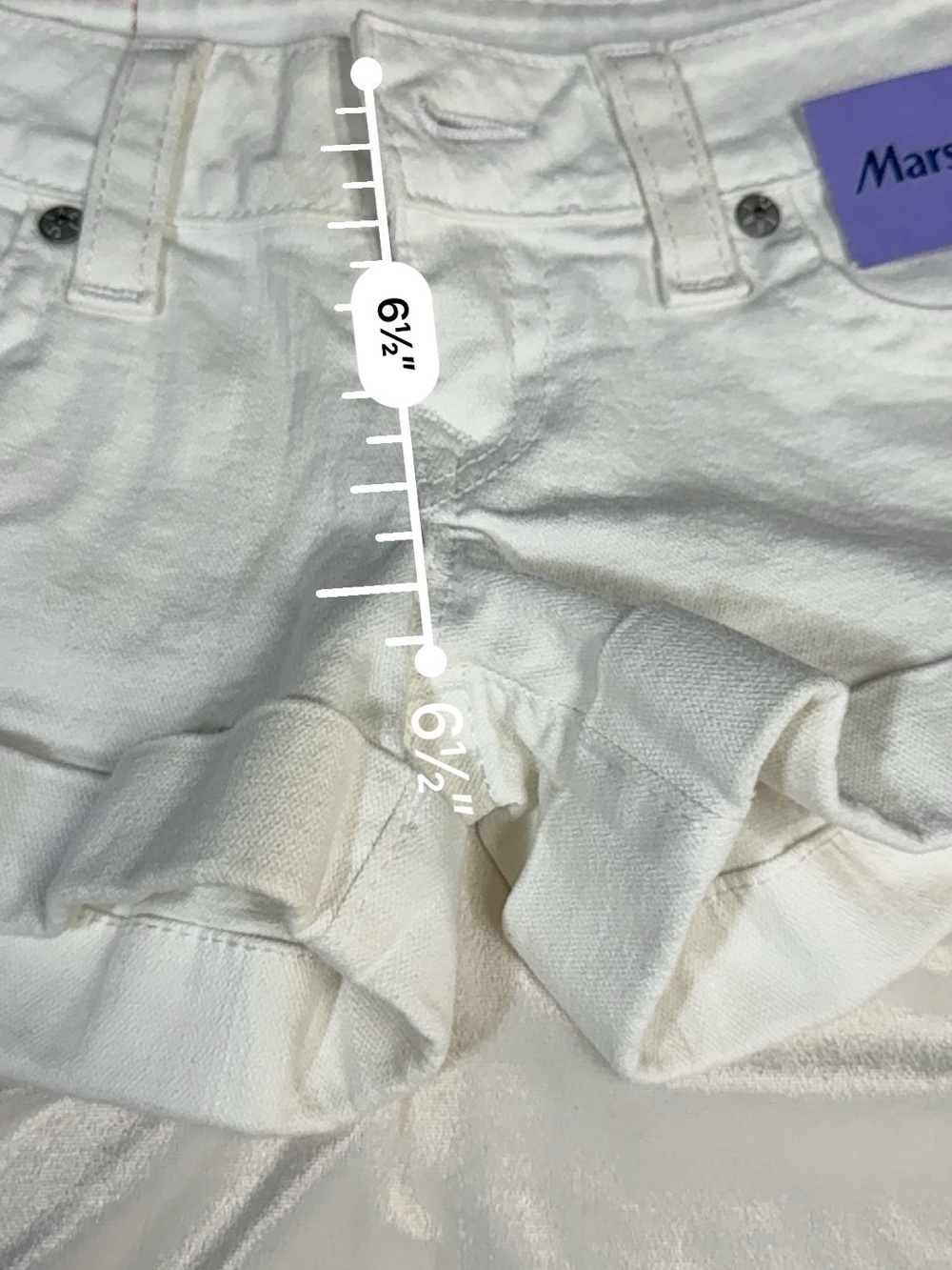 True Religion Women's White Cuffed Denim Shorts size 25 - Picture 12 of 12